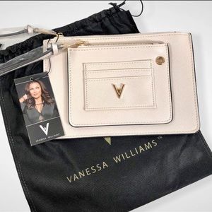 Vanessa Williams Lush Collection Zip Pouch Off White w/Dust Bag NWT!